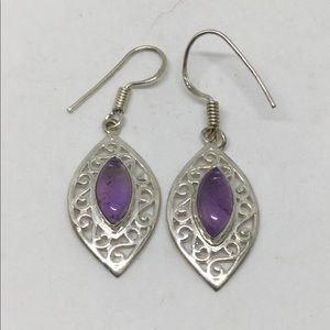 Amethyst Silver Earrings